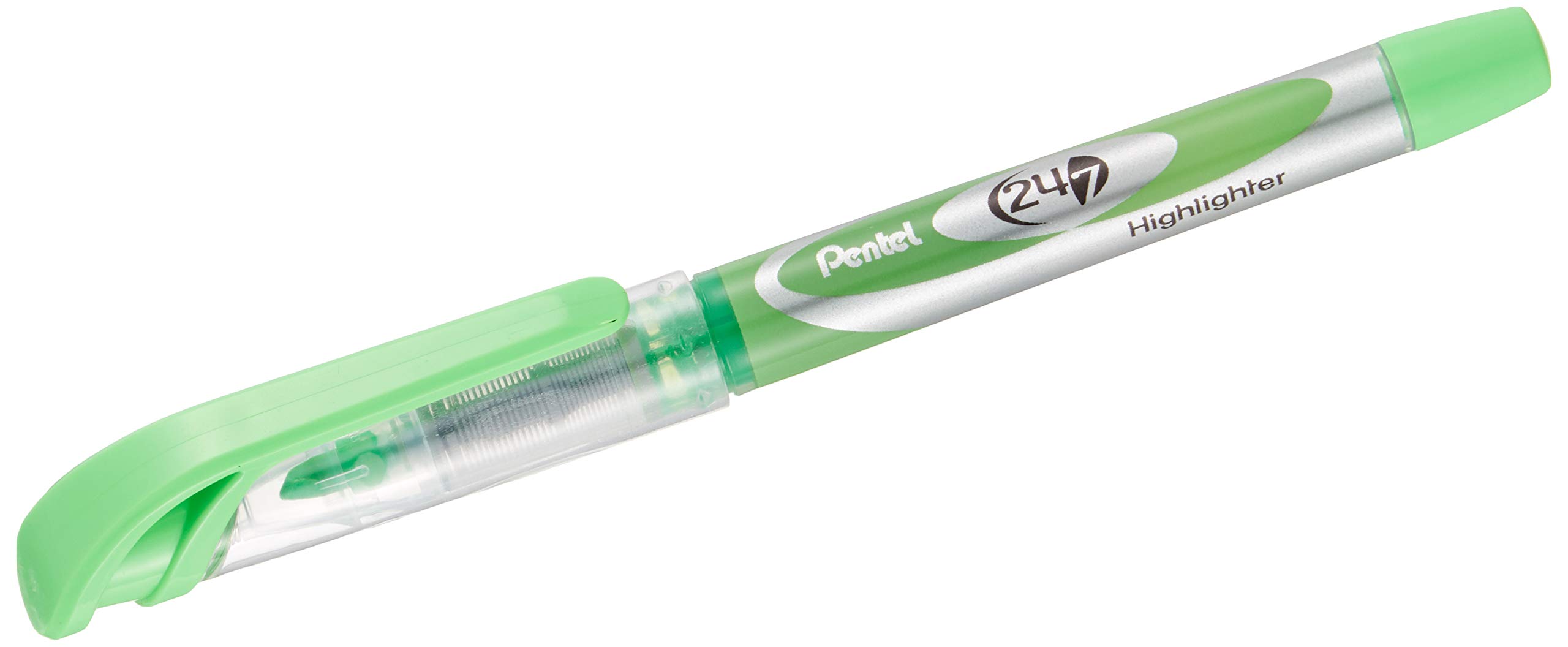 Pentel Fosforlu - Likit Mürekkep, Şeffaf Gövde, Kalem Tipi YEŞİL