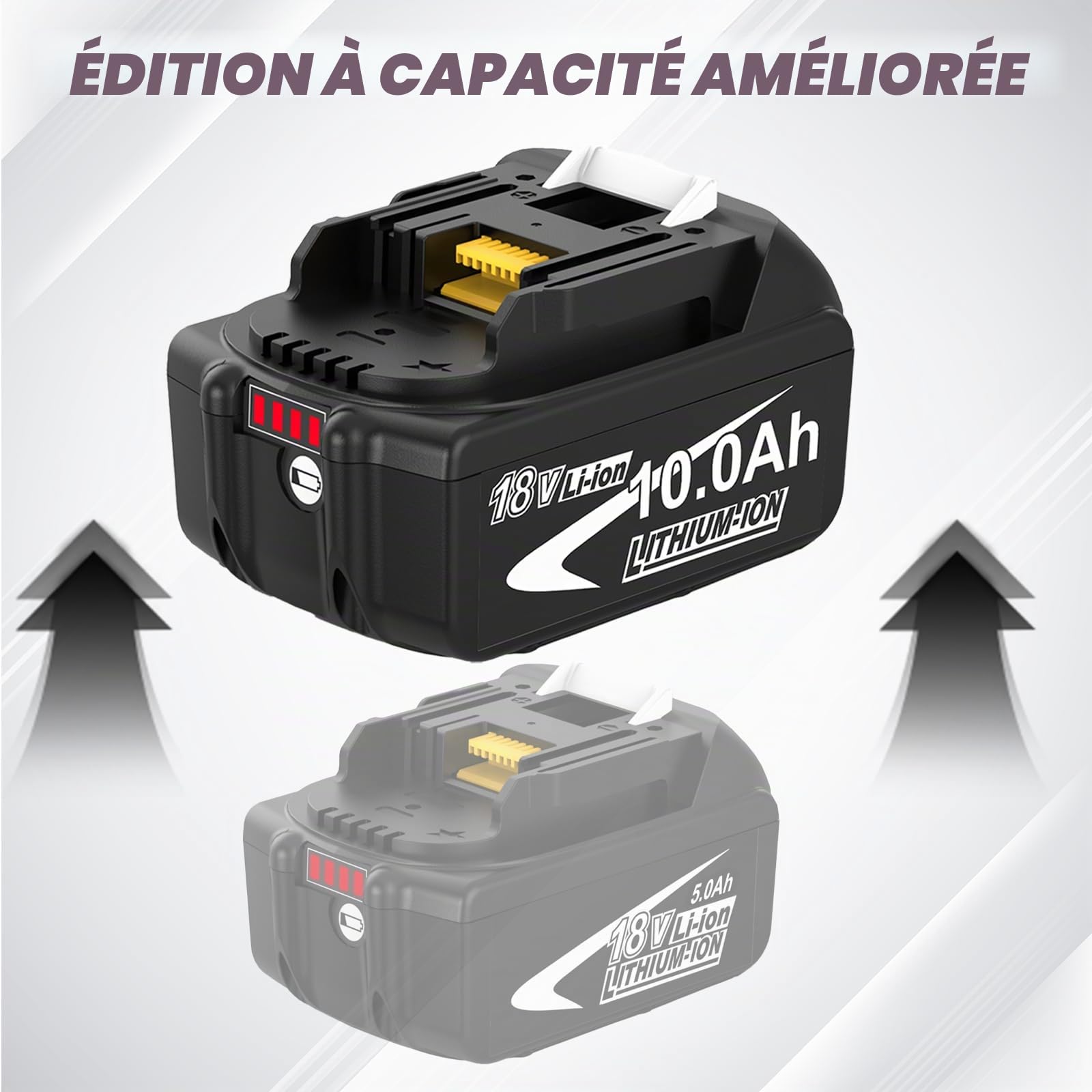 2 x 10000 mAh/10,0 Ah Compatible pour Makita Batteries 18V