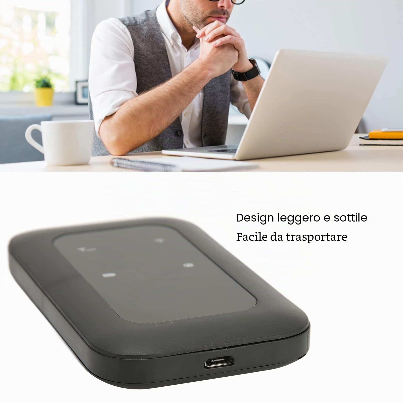 Mini Router WiFi Wireless Portatile da Viaggio, Router WiFi Mobile 4G LTE con Slot per Scheda SIM, Router Wireless 4G Sbloccato per Partner di Viaggio, Condivisione di 10 Utenti per Viaggi All'aperto