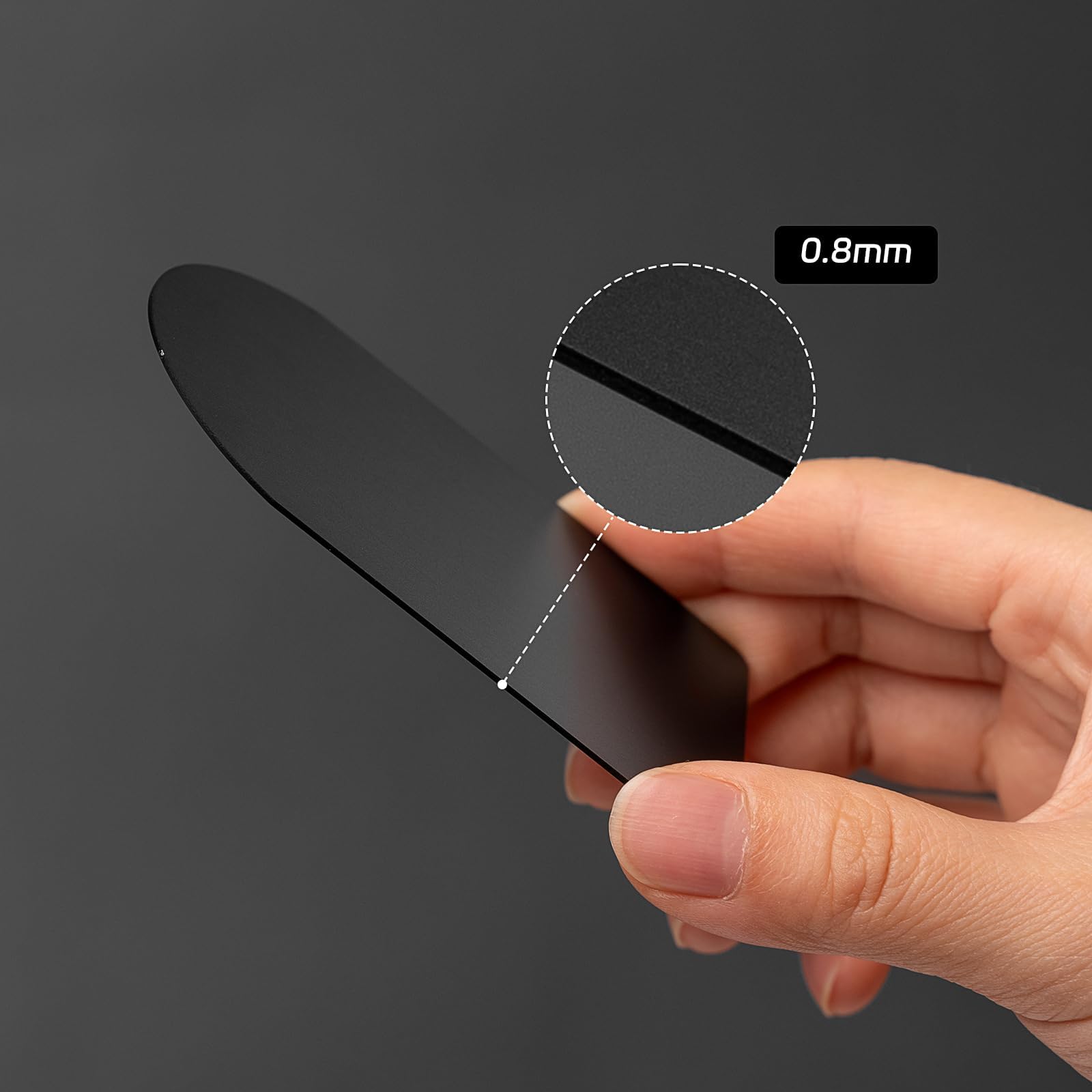 Tarjetas de visita de metal de aluminio grueso anodizado de 86 x 54 x 0,8 mm, 15 unidades, incluye fundas protectoras (esmerilado) (negro)