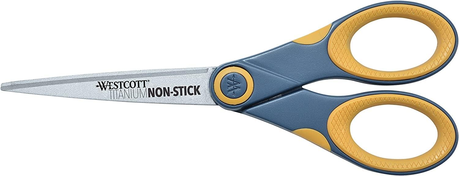Westcott Titanium Bonded Non Stick Scissors, 7" Straight (14851)