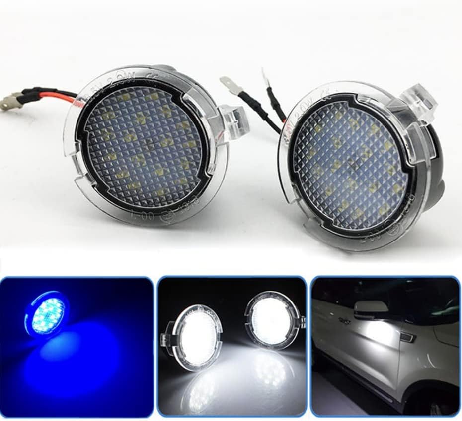 Lightdu LED Puddle Lights Under Side Rear View Mirror for Ford Explorer Edge Mondeo Taurus Everest 2Pcs Lights (blue)