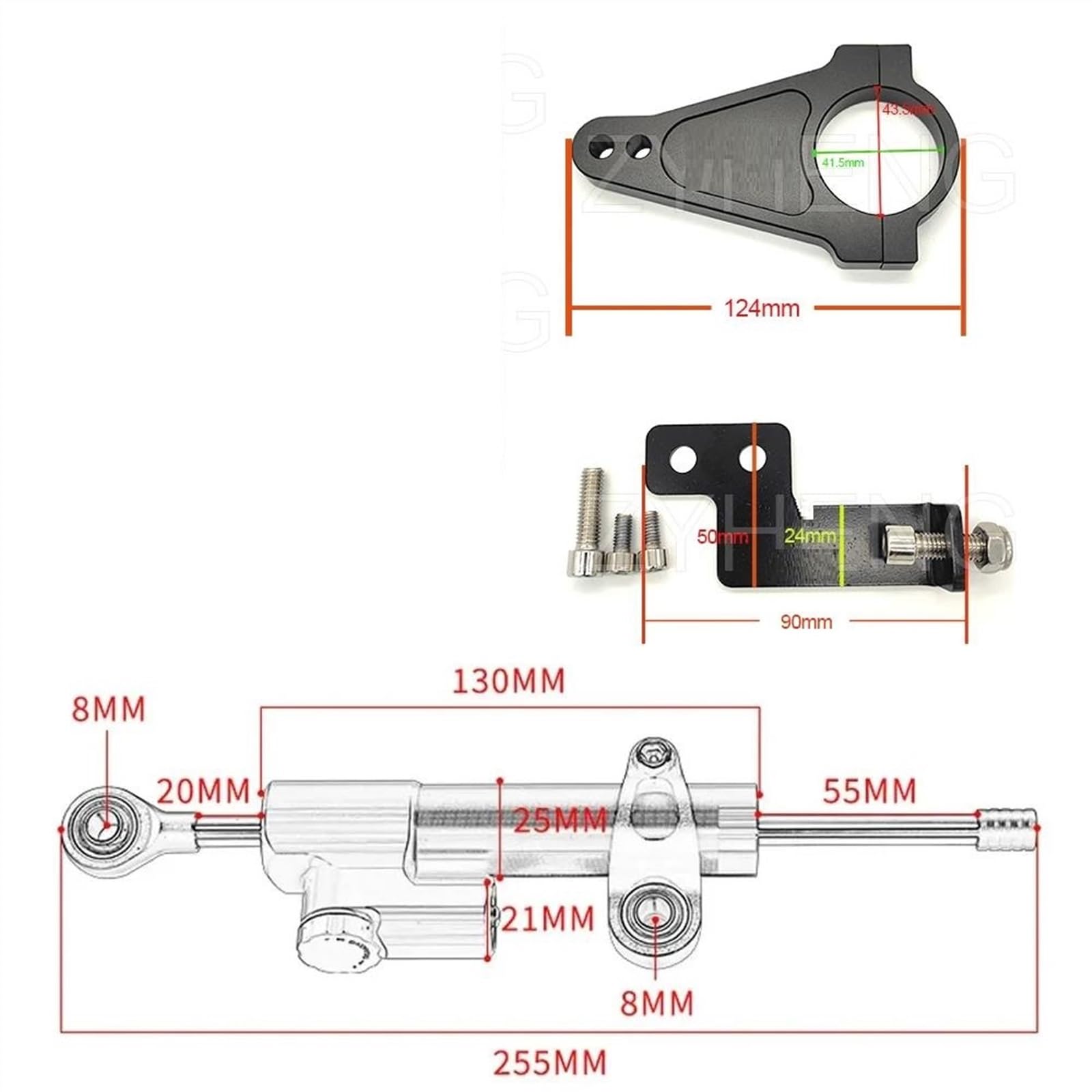 Pour Inxing V7 V5 Kit d'amortisseur de direction de scooter électrique Pièces de rechange pour scooters de moto Stabilisateur de sécurité de stabilité en aluminium CNC Amortisseur De Direction Moto(V7