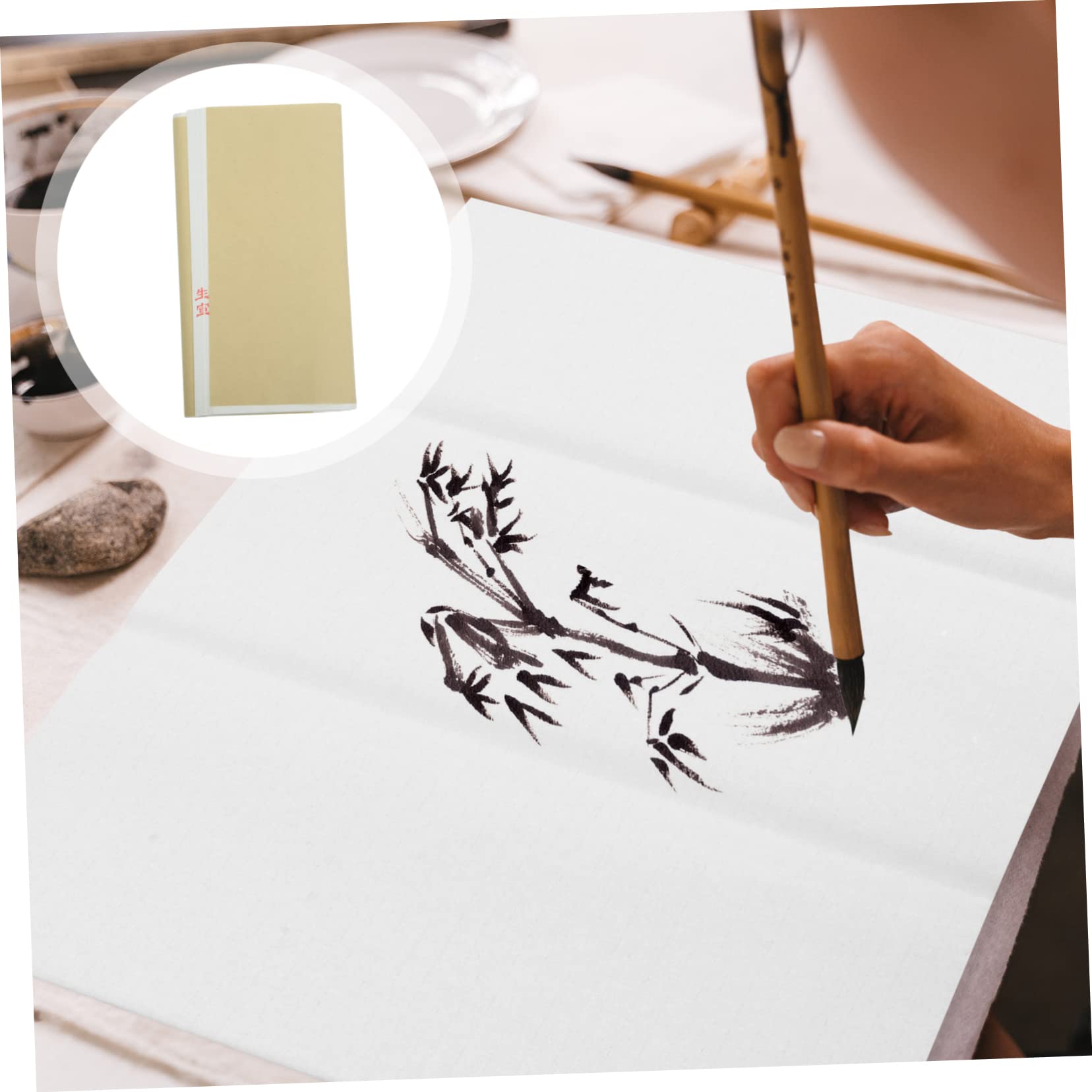 Papier à Dessin pour Calligraphie, 100 Feuilles Blanches Rectangulaires