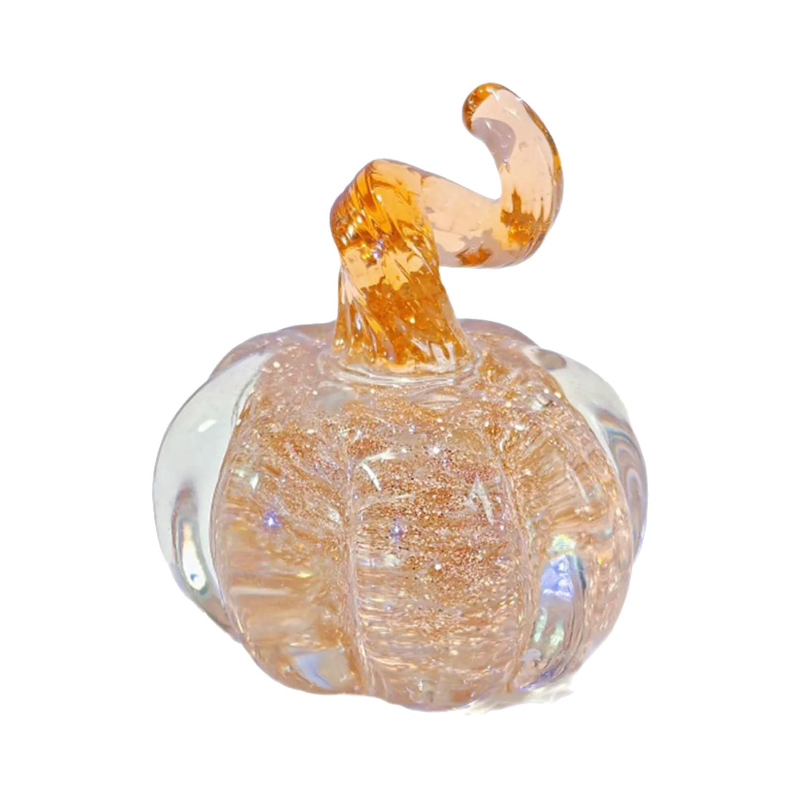 HDOYTXXM Transparency Glass Halloween Pumpkin Sculpture Decorative Piece for Shelf Centerpieces Display Ornament Miniature Glass Pumpkin Collectible