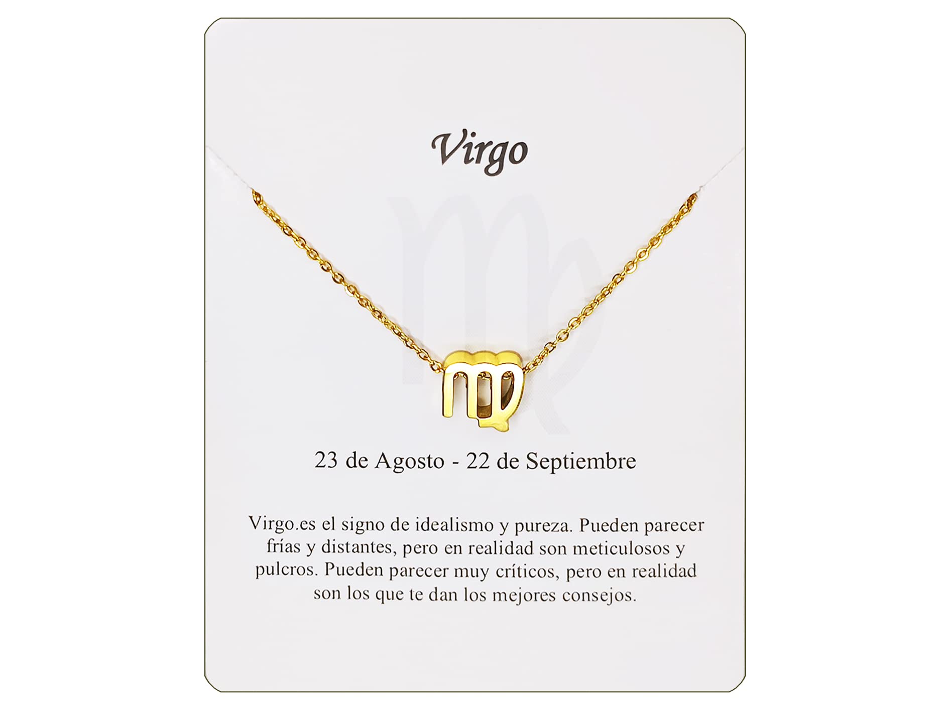 Collar Signo Zodiaco Acero Inoxidable hermosa Tarjeta Significado Signo Zodiacal Colgante Horóscopo Para mujer Regalo Cumpleaños — view 11