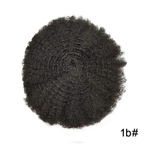 Miniatura 9 de Peluca afro rizada de encaje completo para hombres negros, pelucas rizadas para hombre, unidad de repuesto de cabello afroamericano ondulado