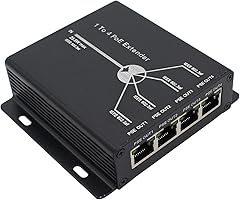 POE Extender RJ45 4-Port 10/100M IEEE802.3at (Power-in) to IEEE802.3af (Power-Out) for Ethernet/PoE Power AP, IP Camera,...