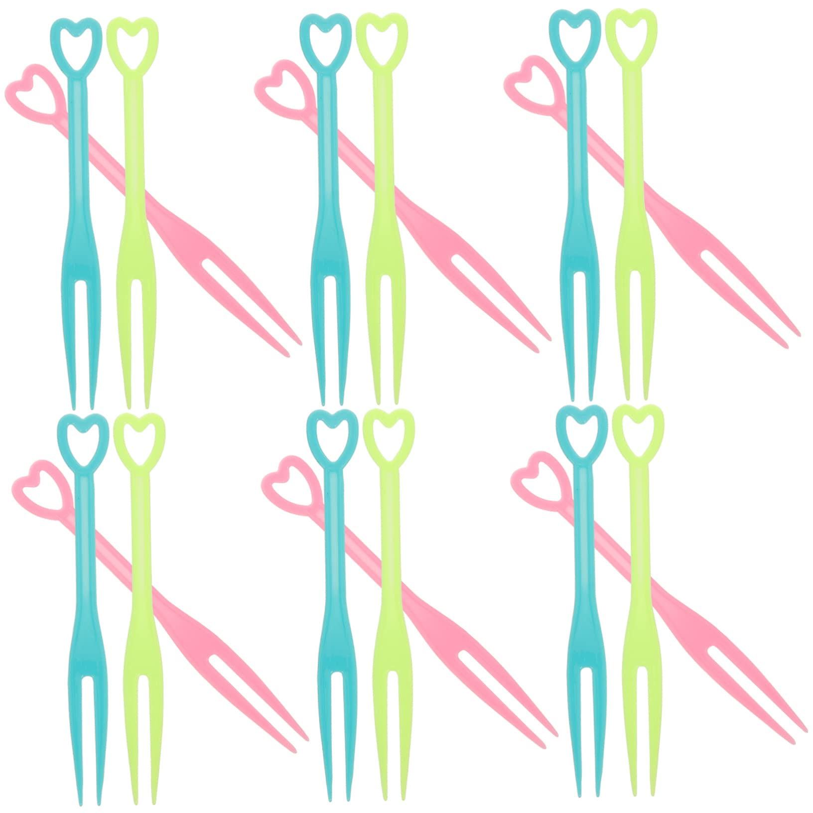 Cabilock 500Pcs Decorative Fruit Forks Reusable Dessert Forks for Appetizers Cake and Snack Containers for Parties School Picnics and Family Gatherings