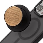 Poignée de téléphone magnétique en fibre de carbone véritable Compatible avec Magsafe, Support pour téléphones portables pliables pour tablette de téléphone intelligent - Sergé noir