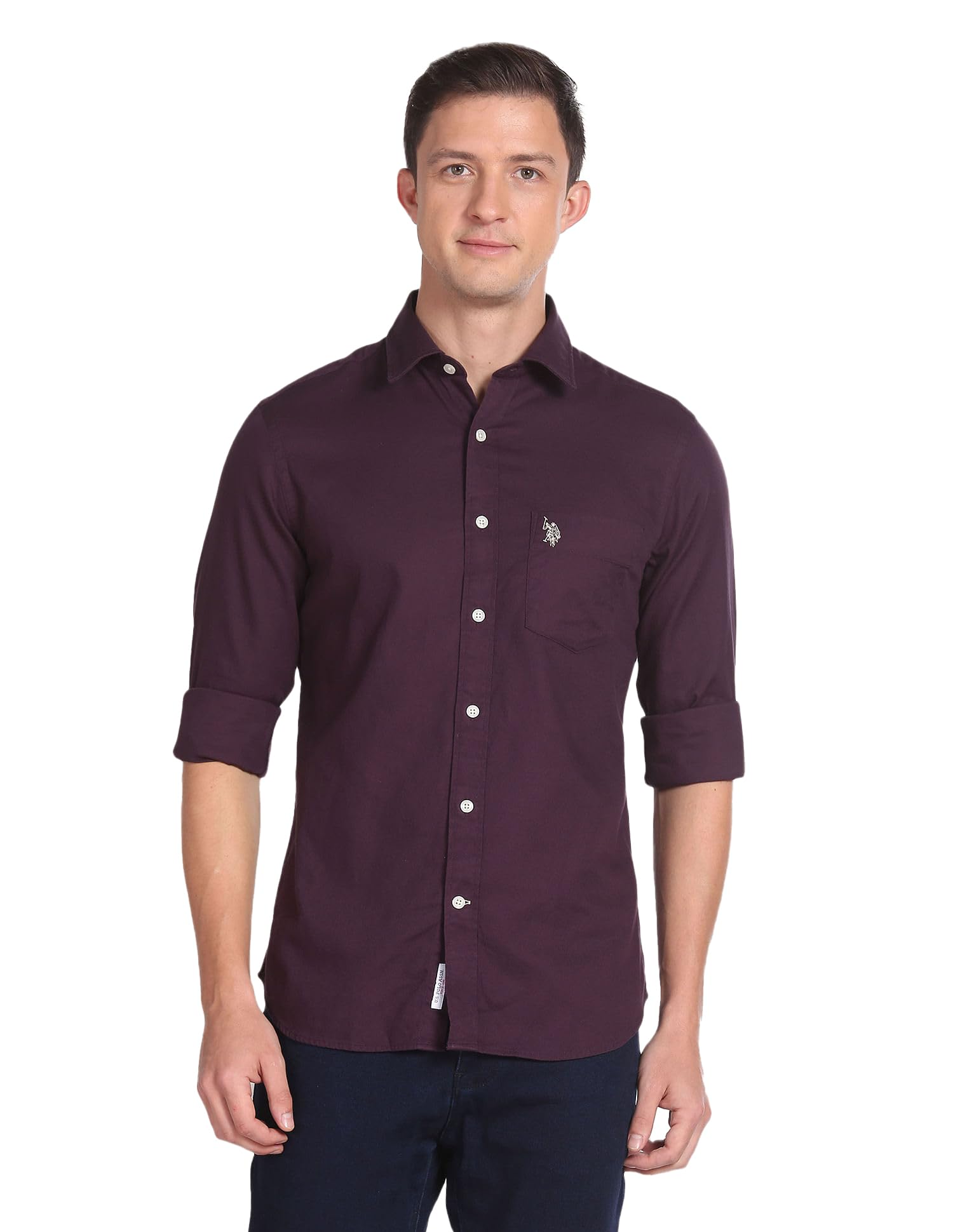 u.s. polo assn. Mens Solid Full Sleeve Shirts (USSHTO2073_Wine_2XL)-picture-10