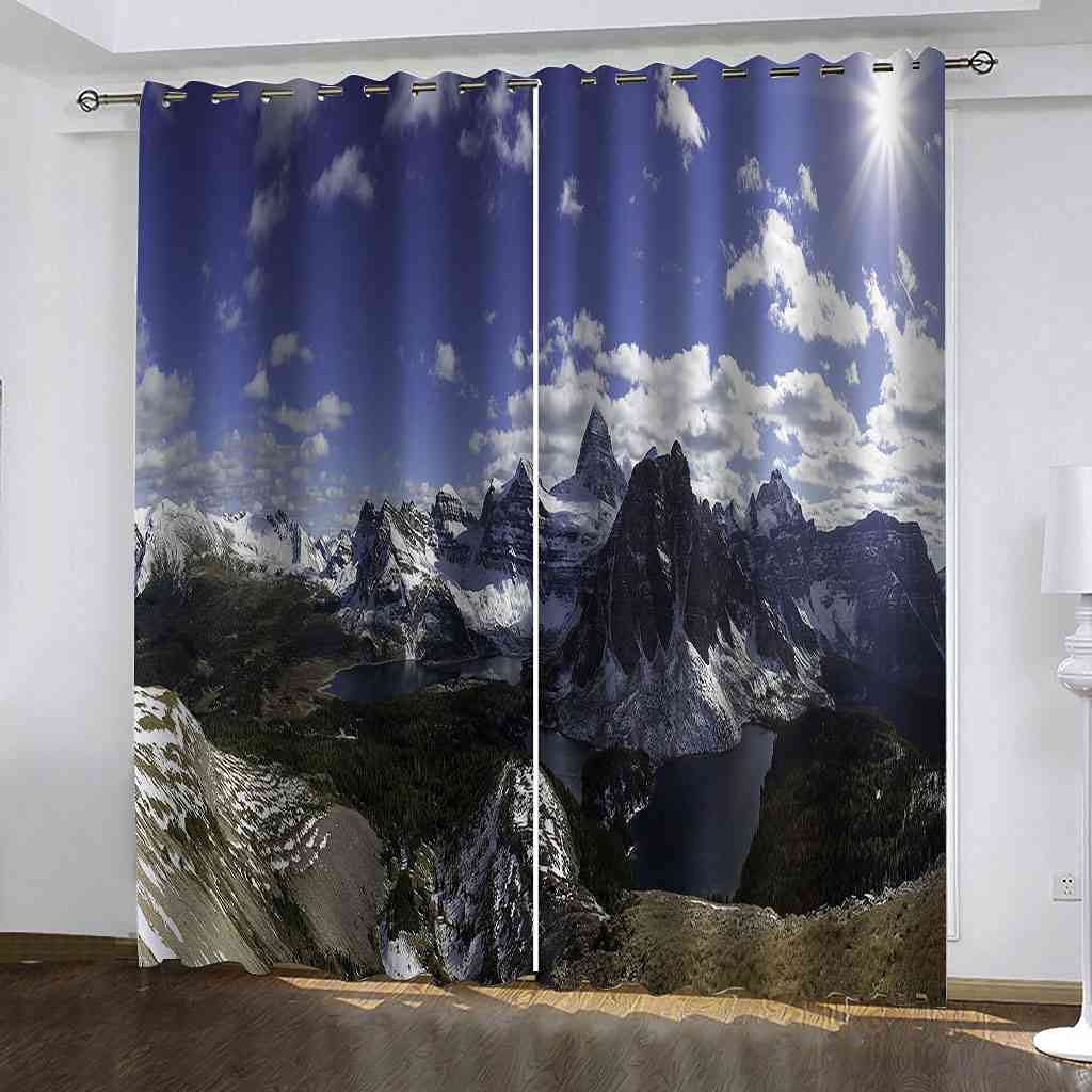 Rideaux occultants 100% polyester isolé thermique phonique paysage montagne 264