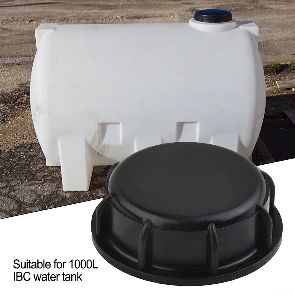 IBCs - Tapa de tanque compatible con contenedores de agua de 1000 L, tapa de polipropileno negro