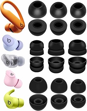 9 Pairs Powerbeats Pro 2 Memory Foam Double Flange Ear Tips Set, S/M/L Comfortable Noise Reduce Accessories Eartips Kit Compatible with Beats Solo Buds/Studio Buds + / Fit Pro/Studio Buds - Black