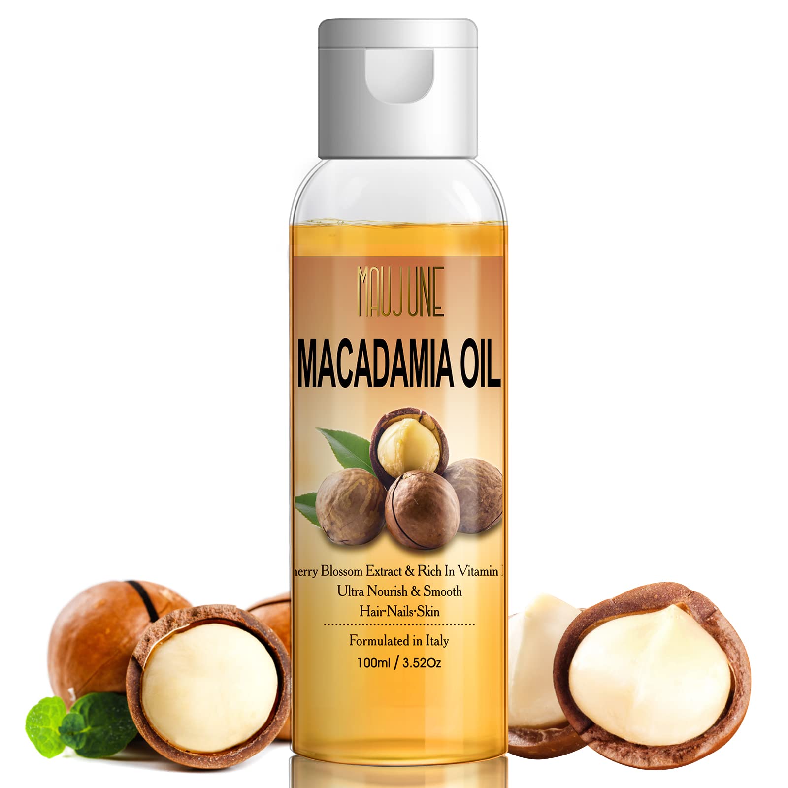 Macadamia Nuts Oil Hair Oil, Heat Protectant Hair Styling Daily Care Moisturizing Hair Serum With Vitamins Oil Rosemary Shea Butter Coconut Oil Infused for Dry Damaged Frizzy Hair,Add Shine