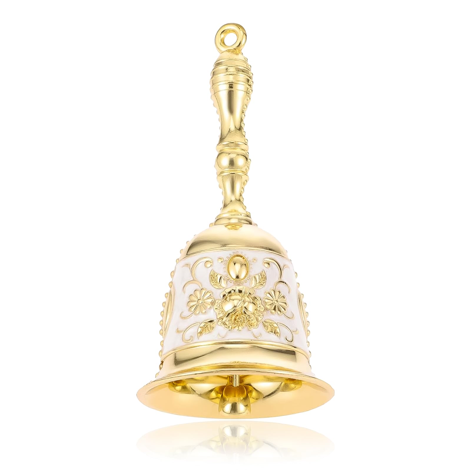 KUBDPQOR Deja En Paz A Los Muertos - Campana de Mano de Platino Retro, Bell de Halloween y Navidad, Timbre de Cencerro para Vacas y Ovejas, Campanillas Decorativas de Metal para Musicalidad