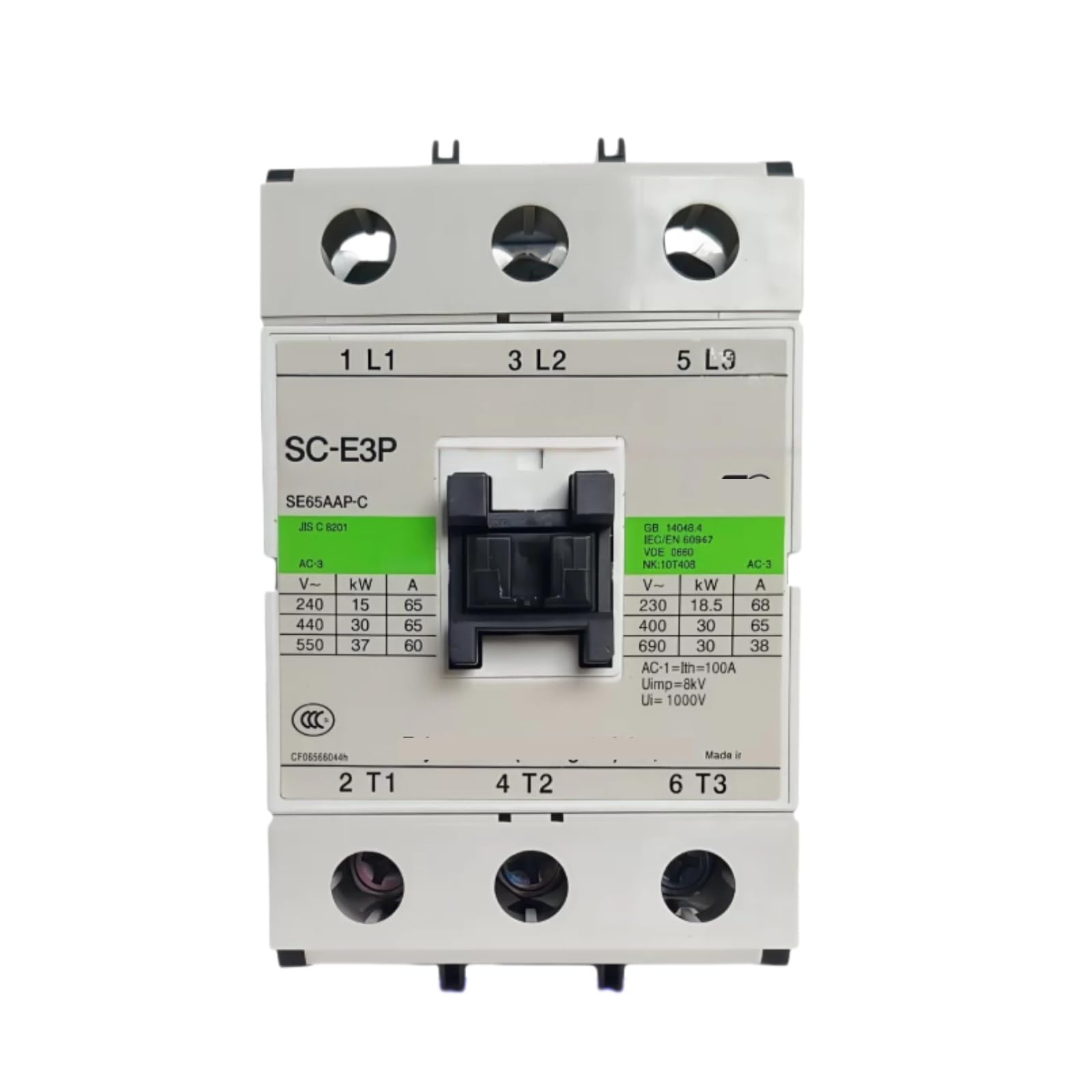 Contacteur électromagnétique AC110V modèle SC-E3P triphasé pour automatisme industriel