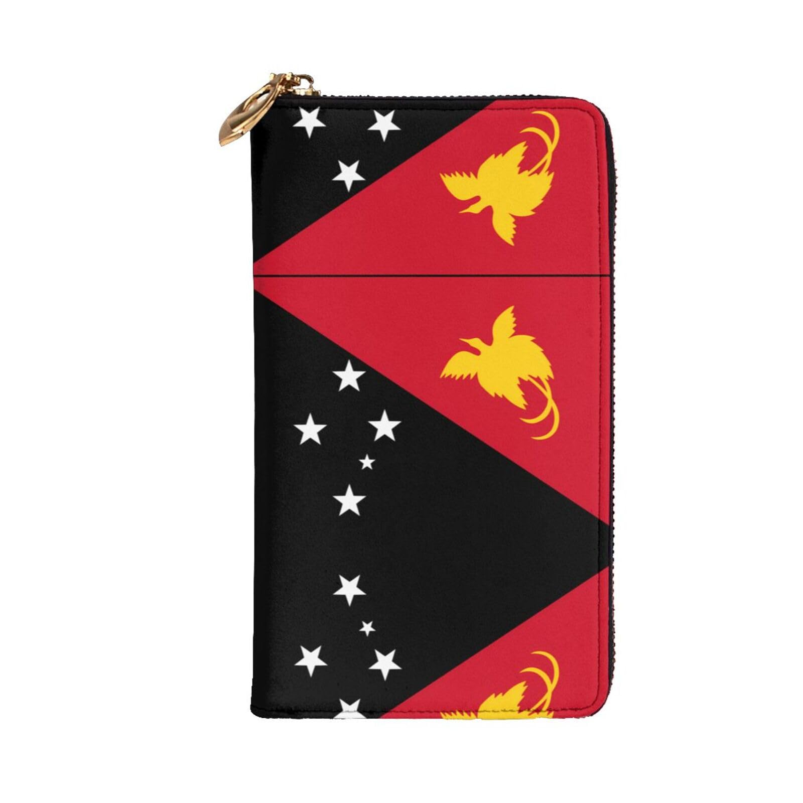 HerYng Flag of Papua New Guinea Long Zip Clutch Wallet - Unisex Phone Case with Credit Card Slots, Coin Compartment, Cash Slot