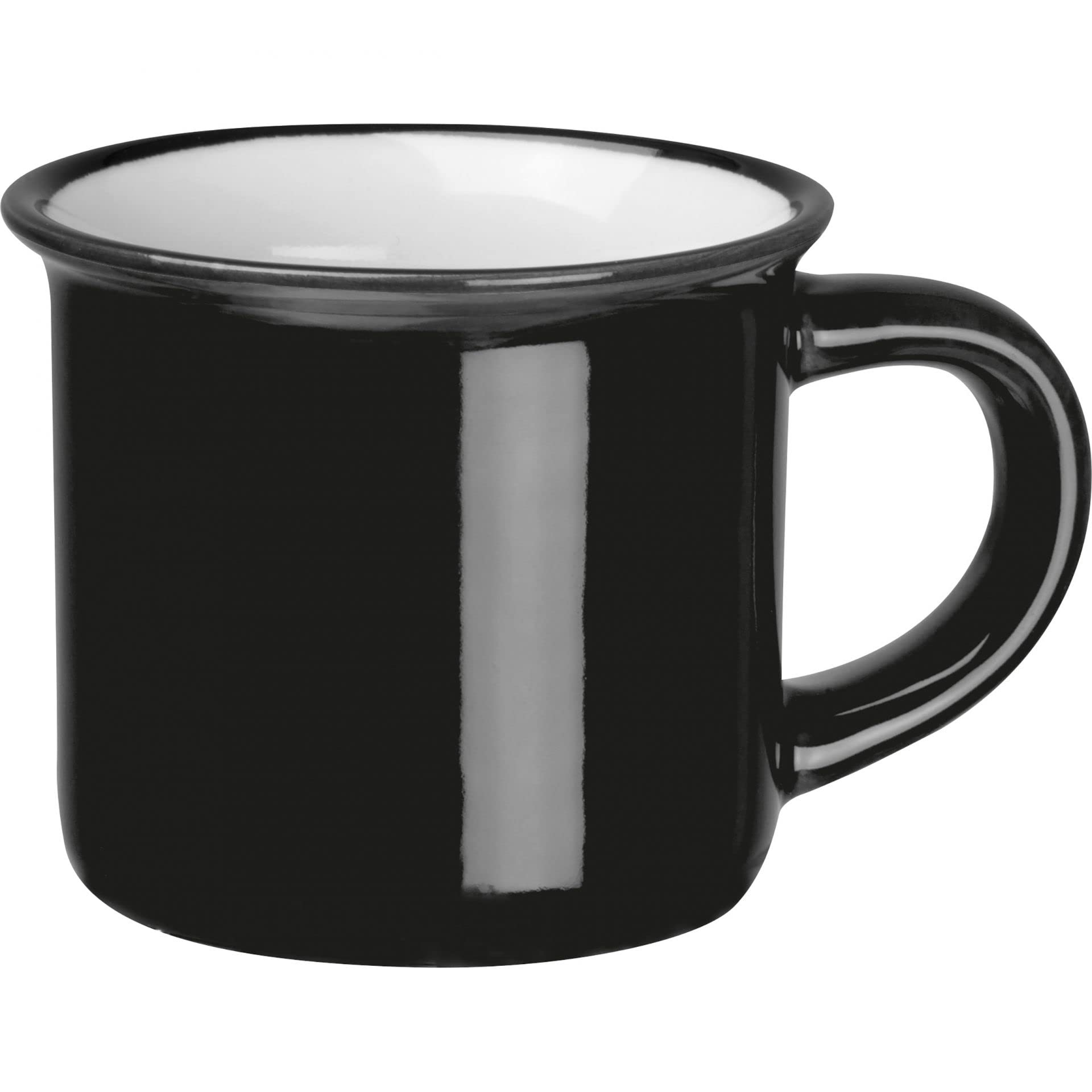 Set di 4 tazze da espresso in ceramica dal look retrò vintage da 60 ml con aspetto nostalgico (nero (4))