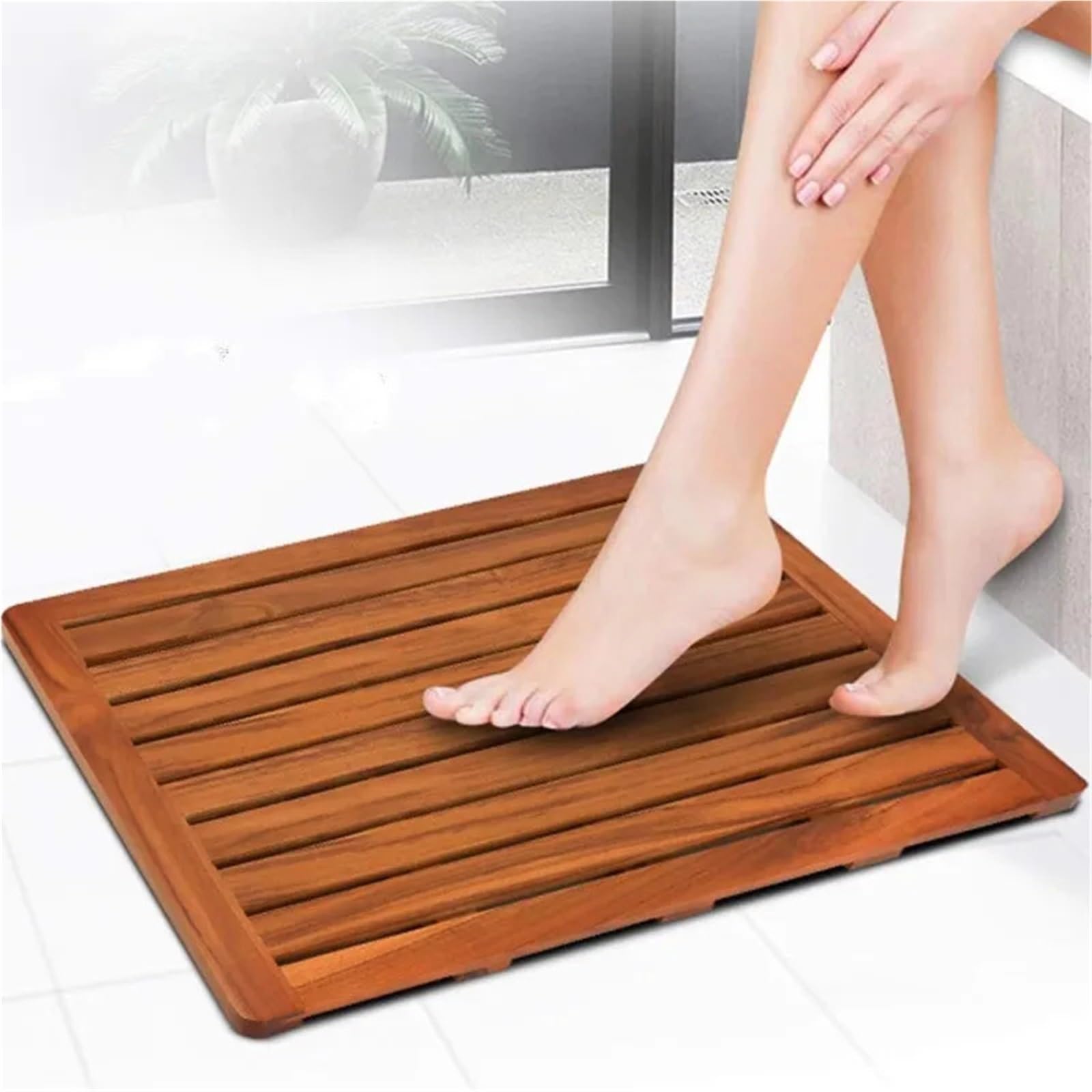 Alfombra de baño de Teca, Inodoro de Madera for el hogar, Ducha, Pedales de bañera for tratamientos de SPA
