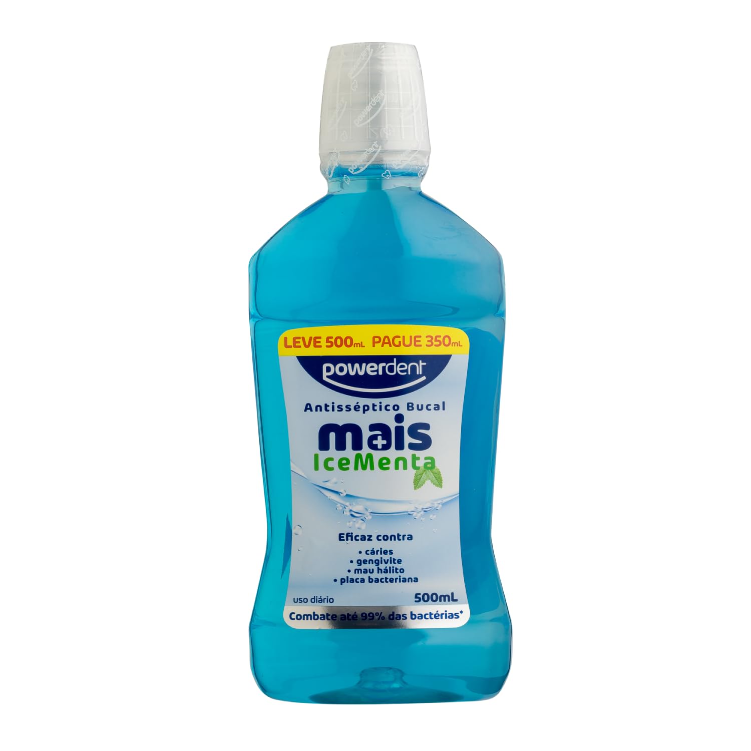 ANTISSEPTICO BUCAL POWERDENT MAIS ICE MENTA L500ML P350ML COM ALCOOL