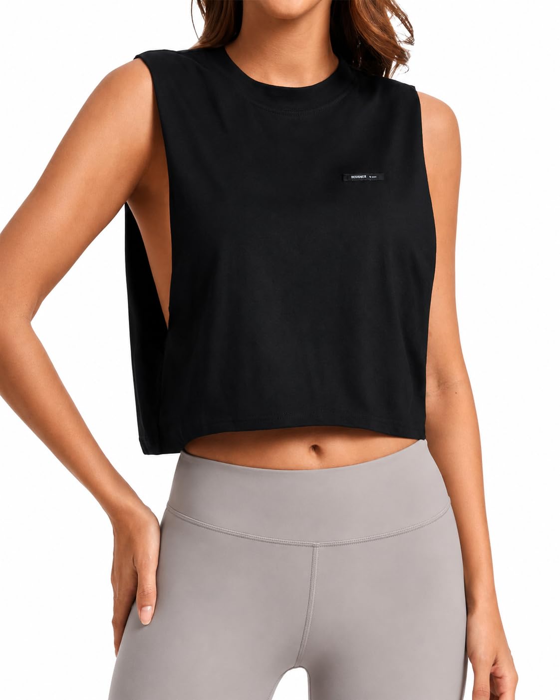 View 1 of ***HEAVILY USED***LilyCoco Women's Cropped Muscle Tank