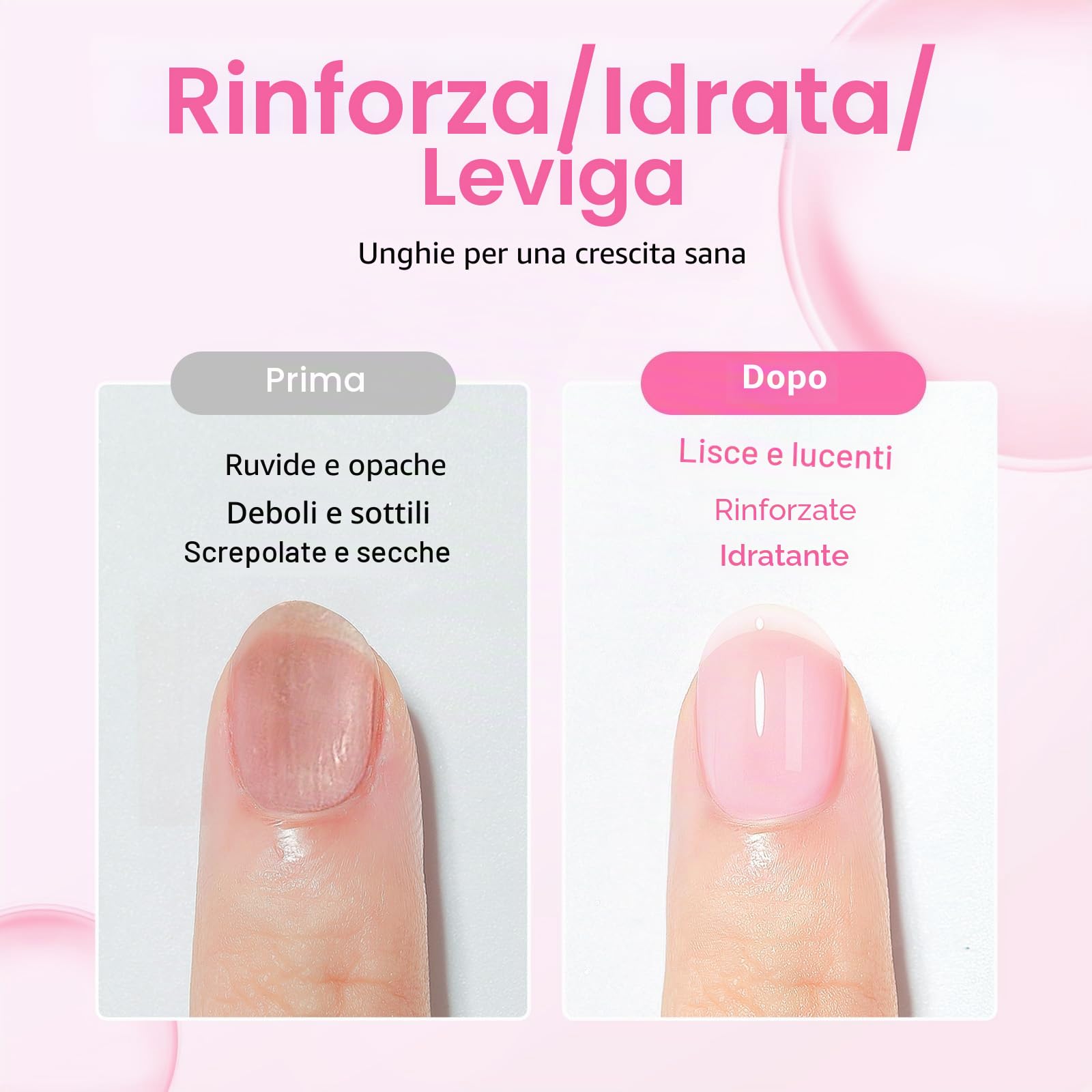 MIZHSE Rafforzatore per unghie, indurente per unghie fragili, prodotti per la cura delle unghie, extra forti
