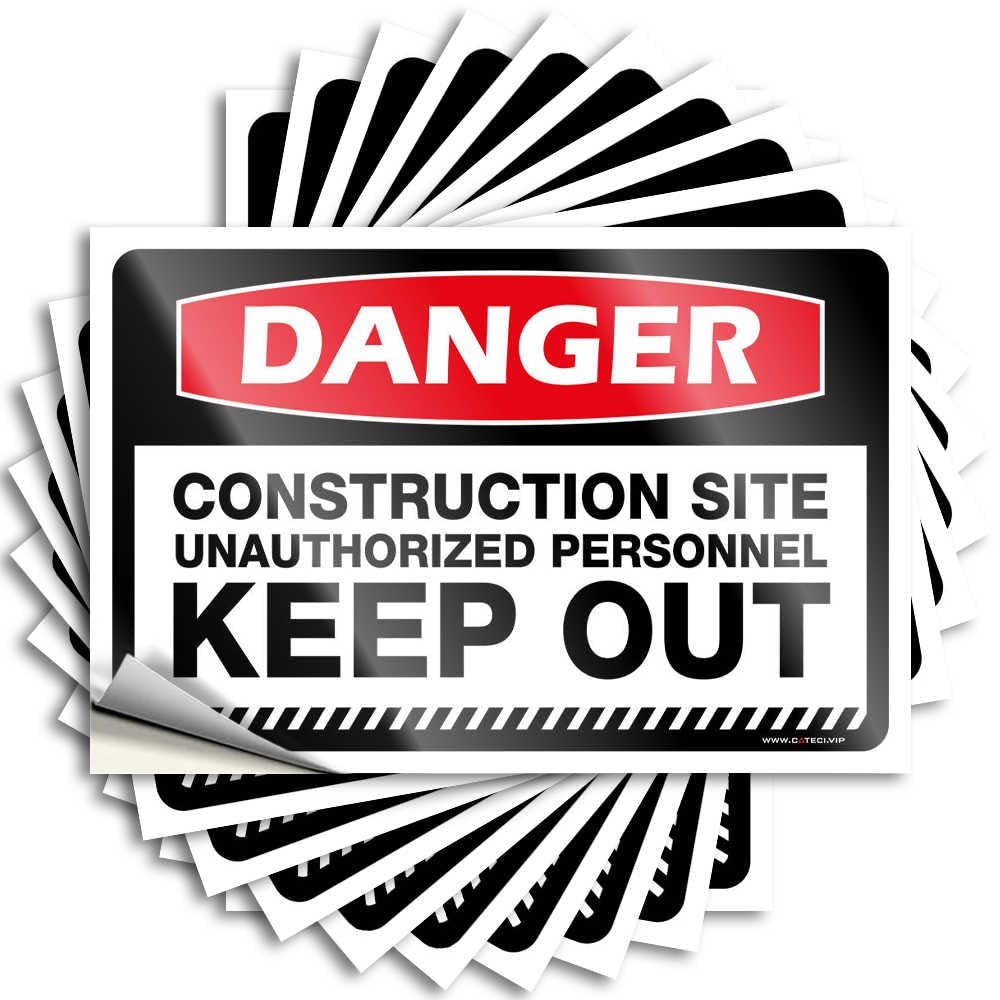 Fzfn Men's Colour Funny Kitchen Decor, Funny Sticker Billiard Helmet Danger Construction Site Unauthorized Personnel Keep Out | Happy Waterproof Vinyl Stickers(12X18cm)