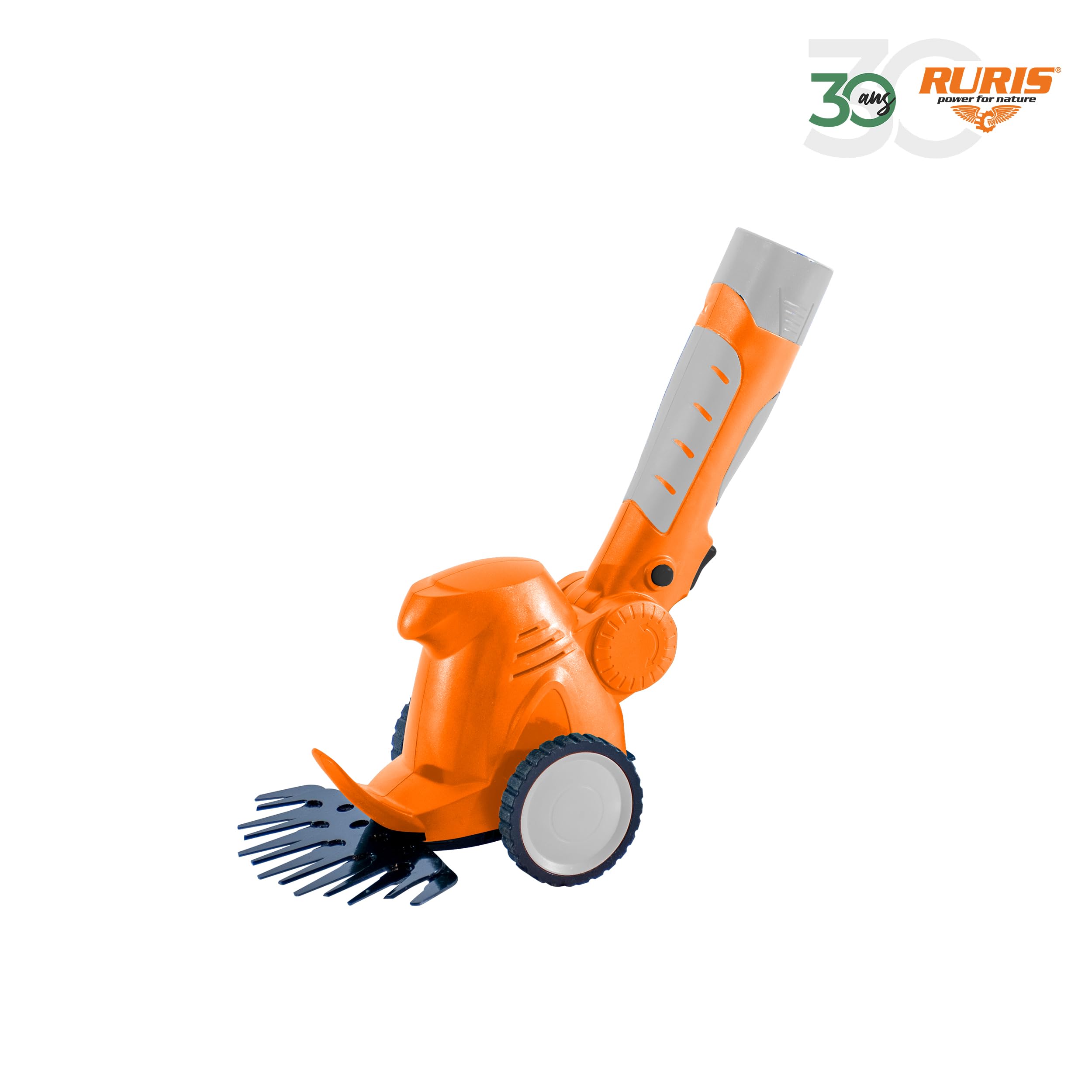 RURIS F455 - Cisaille Multifonction à Batterie 10.8V, 4-en-1 : Taille-Haie, Cisaille Gazon, Scie pour Branches, Aérateur de Sol - Manche Télescopique Ajustable, Poignée Rotative, Autonomie 80 min