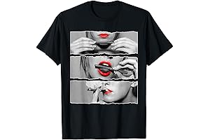 Roll It Lick It Smoke It Red Lips Pretty Lady Smoking T-Shirt