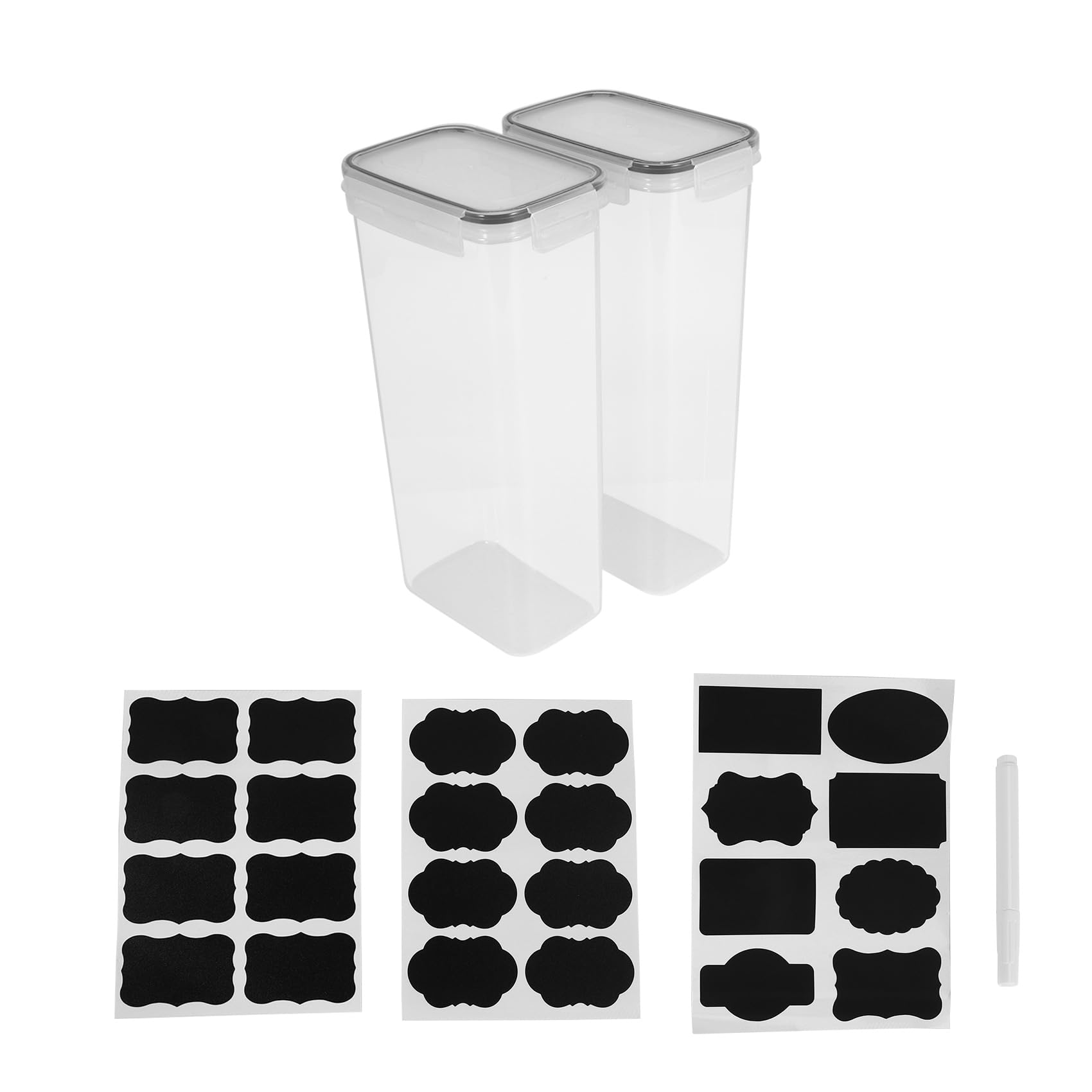 detee Airtight Tall Food Storage Container Set, 2Pcs 2.8L Spaghetti Containers for Pantry Organization and Storage