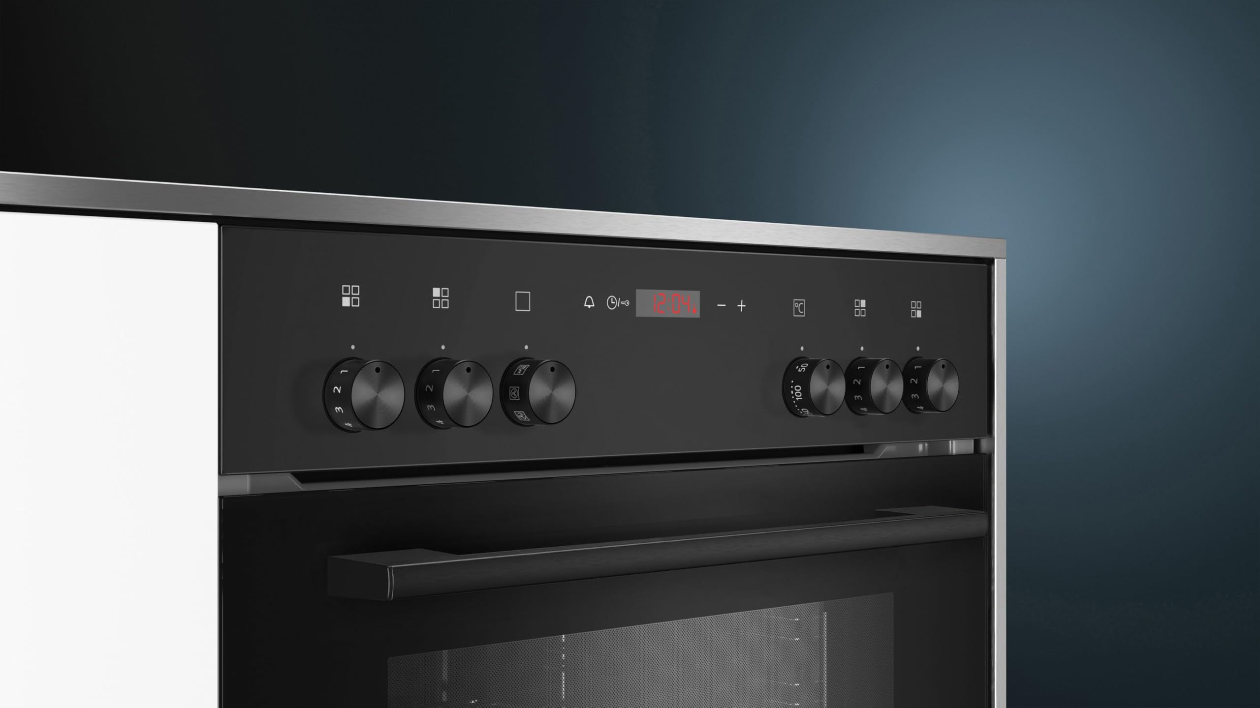 Siemens iQ100 Einbauherd Set mit Elektrokochfeld 60 x 60 cm EQ110KAVB | Made in Germany, Schnellaufheizung, Gleichmäßige Hitzeverteilung, Edelstahl