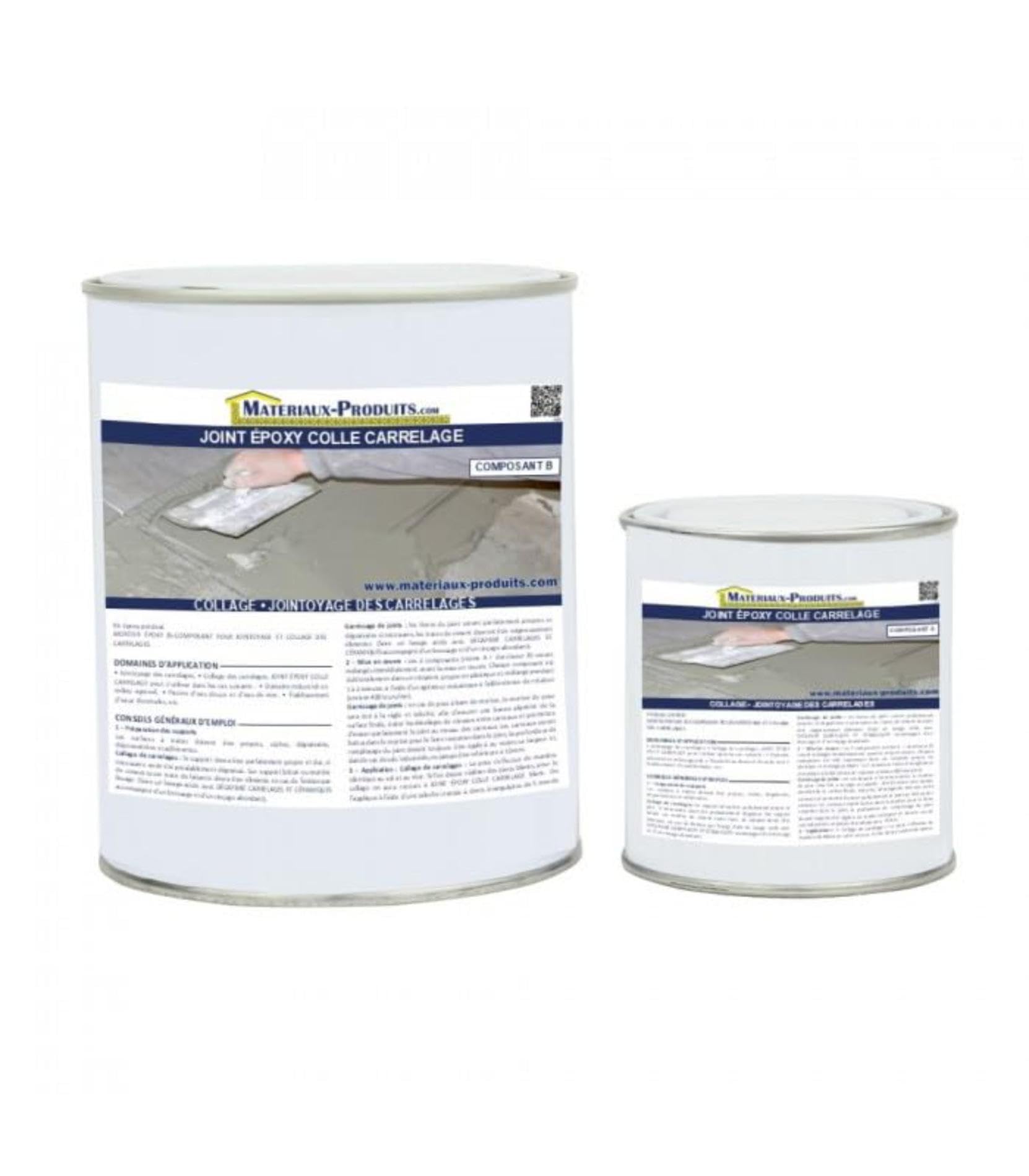 MATPRO - Joint Époxy Colle Carrelage Bi-Composant - Mortier de Jointoyage Étanche Piscine et Industrie - Haute Résistance Chimique Sol-Mur - Blanc - 1Kg
