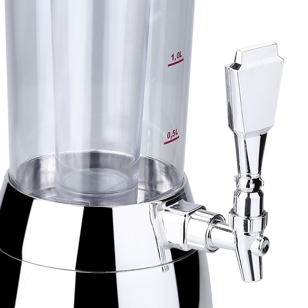 Bierspender - VIFER 2.5L Biermaschine Getränkespender für Wein Wasser Saft Bar Zubehör 1PC(Silber)