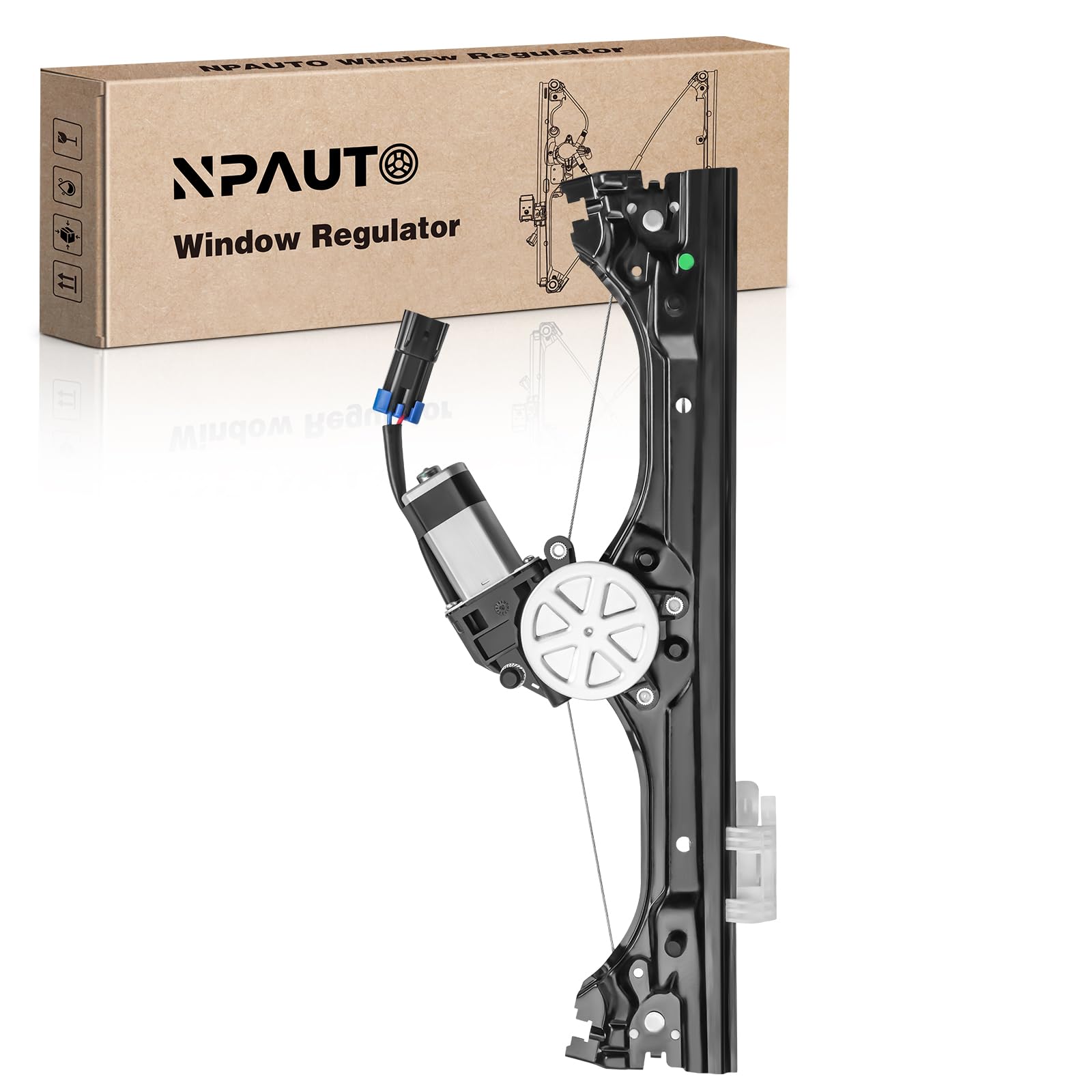 NPAUTO Front Right Passenger Side Power Window Regulator with Motor Replacement for Fiat 500 2012 2013 2014 2015 2016 2017 2018 2019, 751-649