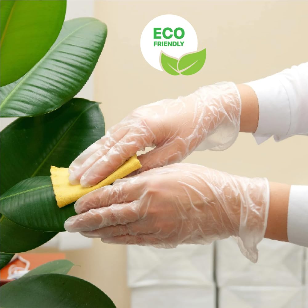 50 guantes de plástico transparente desechables seguros para alimentos, guantes de peluquería, guantes de vinilo, guantes de trabajo para servicio de alimentos, cocina, limpieza,