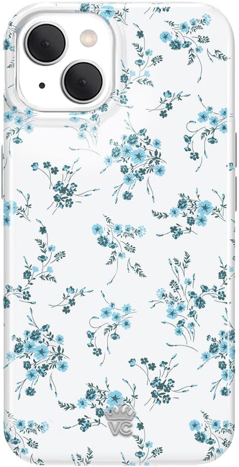 VELVET CAVIAR for iPhone 15 Plus Case Coquette Flowers - Compatible with MagSafe - 10ft Drop Tested - French Blue Floral