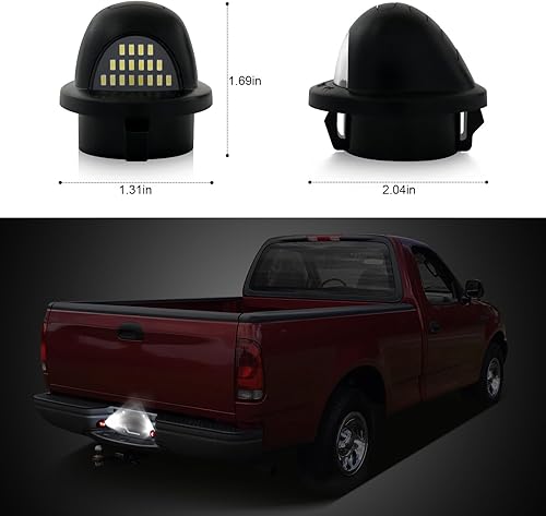 Miniatura 5 de litzland Luz LED para matrícula, carcasa de luz compatible con Ford F-150 1990-2014 F-250 F-350 1990-1999 Heritage 2004, paquete de 2
