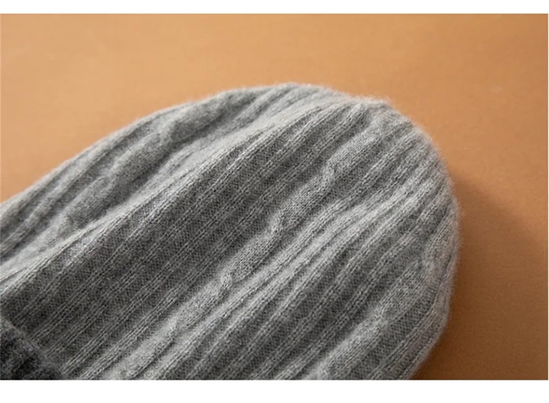 Damskie zimowe czapki z dzianiny kaszmirowej Czapki Gruba ciepła czapka typu beanie Jednokolorowe czapki typu hedging (ciemnoszary9 Jeden rozmiar)