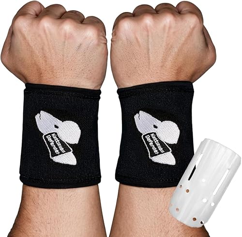 Kettlebell Wrist Guards, Sweat Weighted Wristbands with Insert Support, Shock-Absorbing Sleeve Protector for Athletes Fitness Strength Training