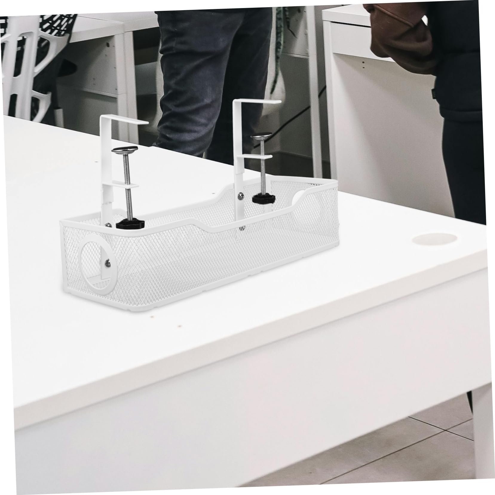 Homoyoyo Estante para Gestión De Cables Organizador Cables Cesta Debajo del Escritorio