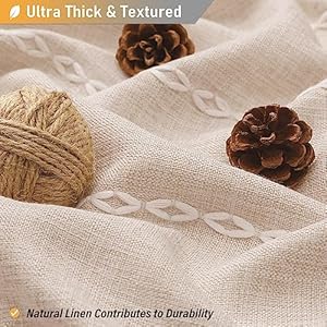 Bttn boho farmhouse shower curtain linen rustic heavy duty striped fabric shower curtain set with tassel water repellent bohemian vintage country cloth shower curtain for bathroom tantaupe 72×72  urban country home decor