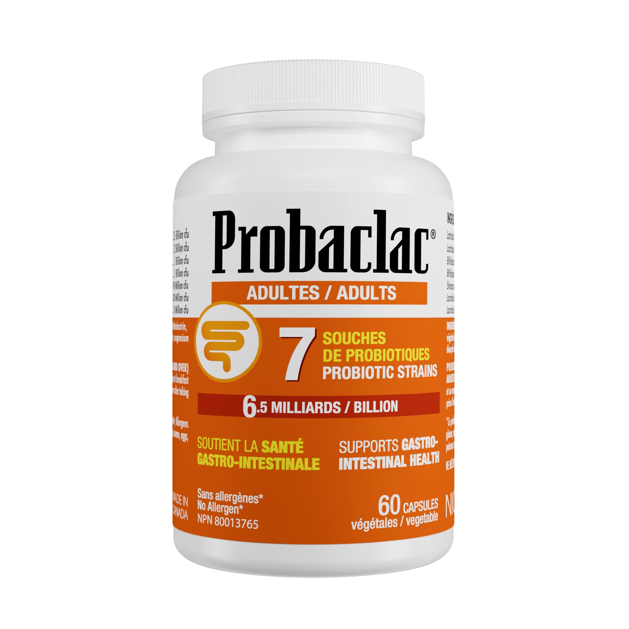 Probaclac Probiotics for Adults – Daily Gut Health & Immune Support, Relieves Bloating & Supports Digestive Balance – 60 Shelf-Stable Capsules, Dairy & Gluten Free(60)