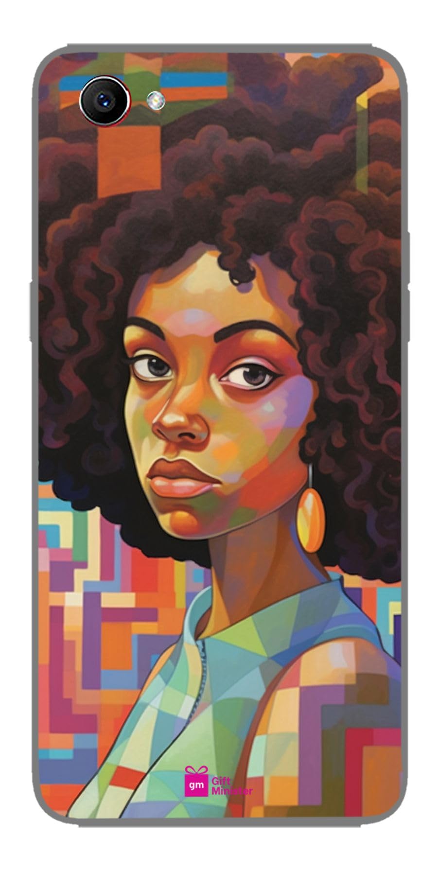 Gift Minister Silicone Designer Cover for Oppo F7 Slate Graynone - Abstract Picture Afro Girl Dillon Colorized Joyce Reopel William Copley Bold Traditional Comfortable Grip Lightweight 1Pcs 16961