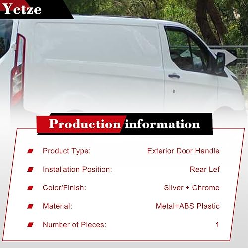 Miniatura 5 de Yctze para ford transit manija de puerta deslizante 2015 tránsito 250 lado del conductor manija de puerta exterior bk21-v26600 bk21-v26600-aa bk21