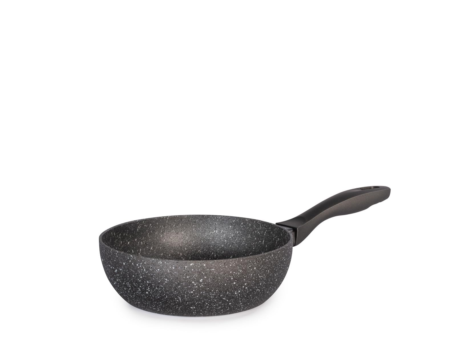 H&H Stone Grey Wok in Alluminio con Rivestimento Antiaderente Stone, 20cm, Induzione