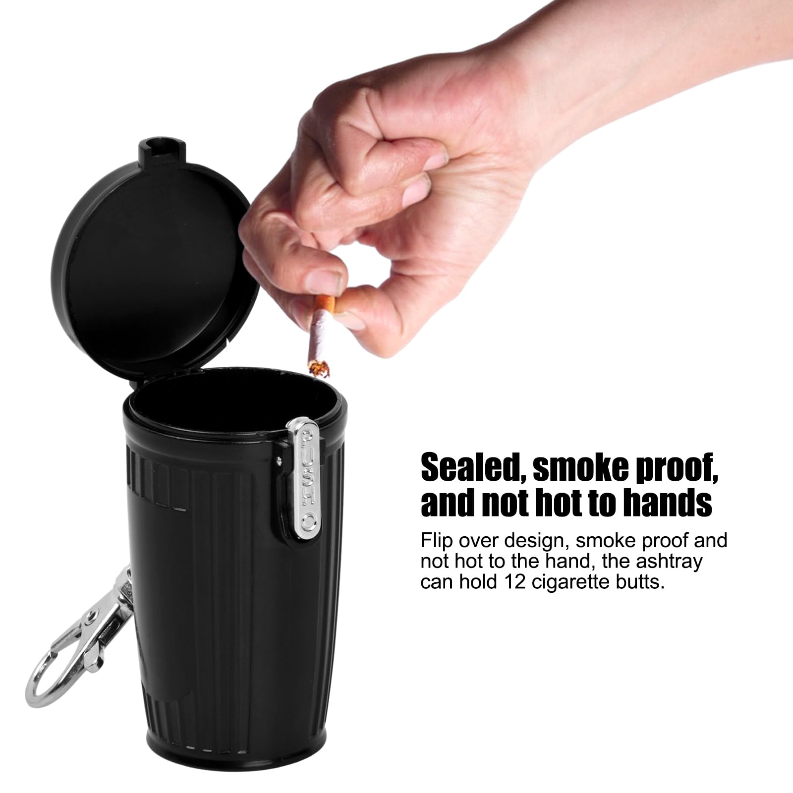 Taschenaschenbecher Mit Deckel - Kompakter Reiseaschenbecher 18x38x56mm