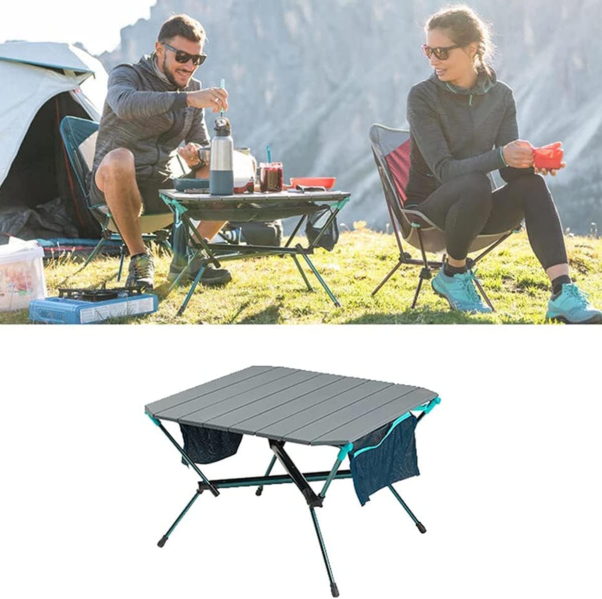 Outdoor Picnic Tables Portable Folding Camping Picnic Table Aluminum Alloy Camping Table Outdoor Barbecue Table with Storage Bag
