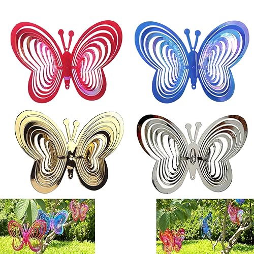 LDBKLGHJ 4 Piezas Control de aves, espanta palomas, mariposa ahuyentador palomas, ahuyentador de pajaros, Repelente de Pajaros, Repelente de Palomas Exterior Ideal para Hogar y Jardín