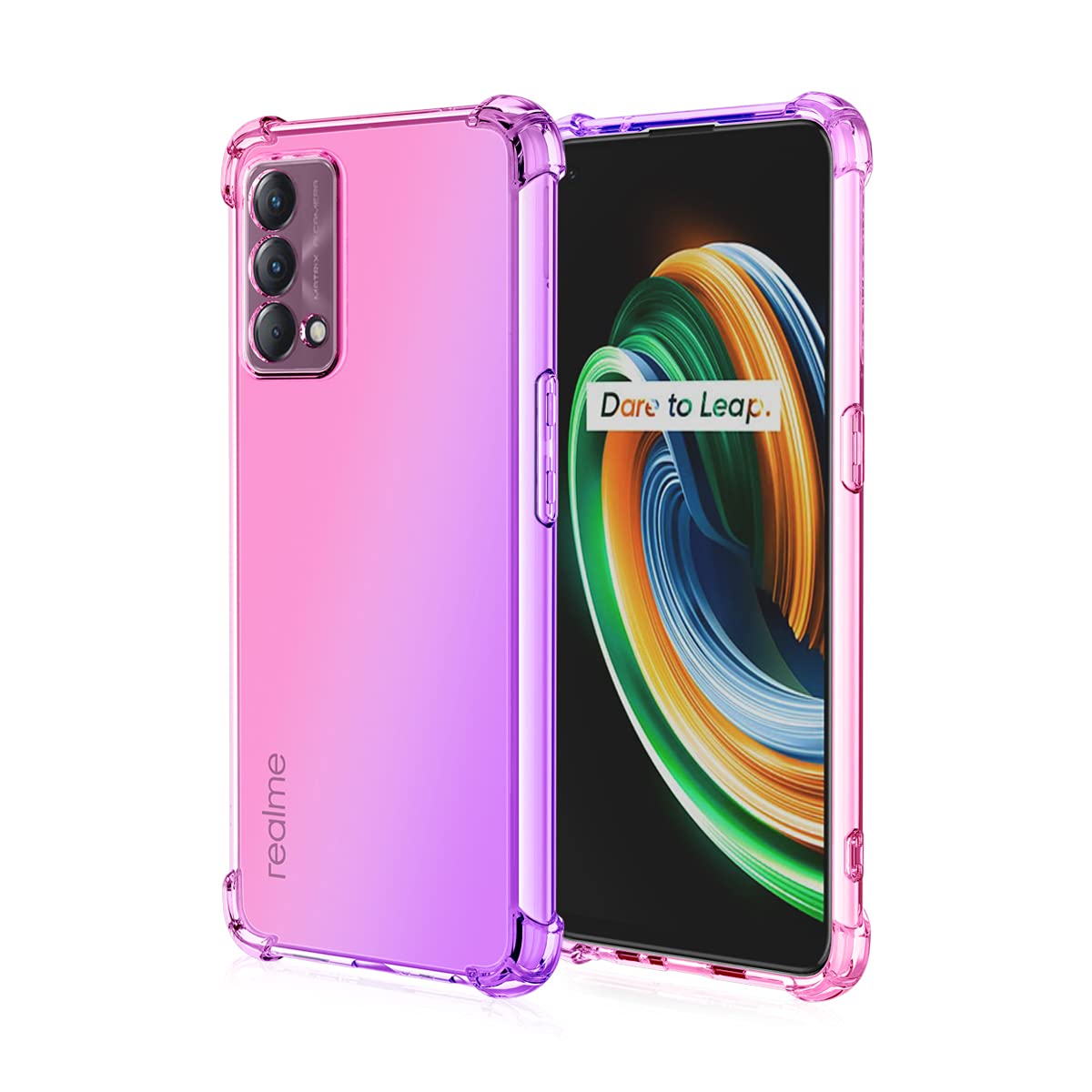 WEIOU Cover per realme GT Master Edition Case, Custodia in Morbida Silicone TPU Bordo Dorato Della Placcatura Anti-Graffio Antiurto Protettiva Shell Bumper - Nero